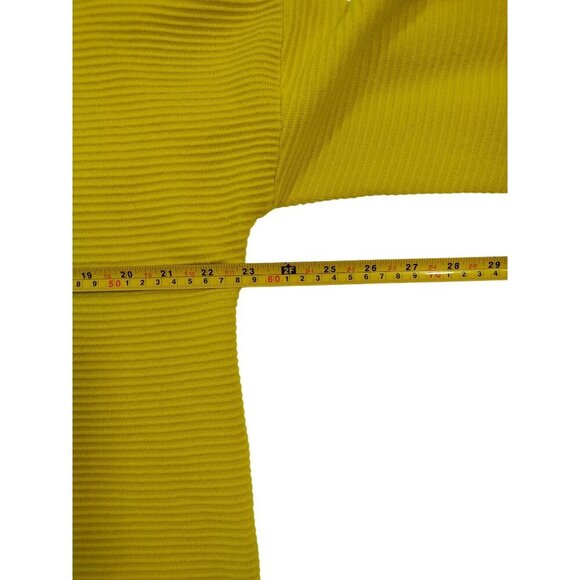 Chelsea & Theodore Yellow Ribbed Turtleneck Sweater S/P Viscose Blend Womens NWT - Picture 5 of 7
